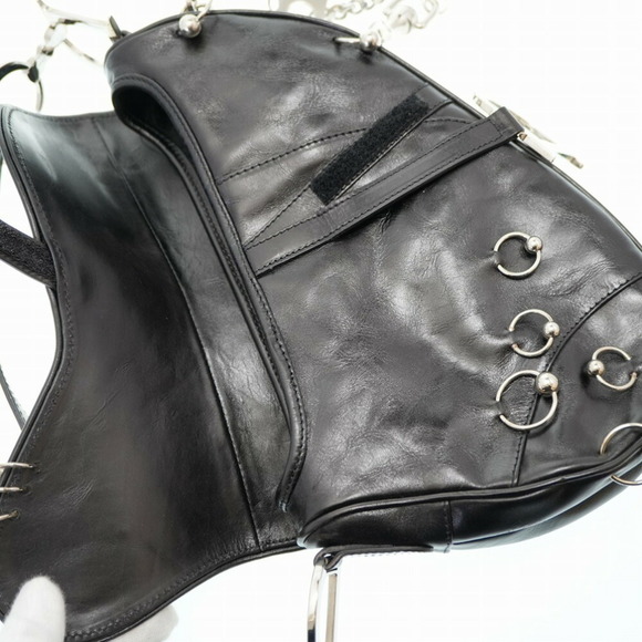 Dior Bags Christian Dior Saddlebag Hardcore Leather Handbag Black